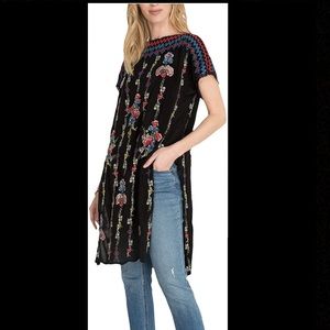 Johnny Was Embroidered  Midi Tunic Boatneck M